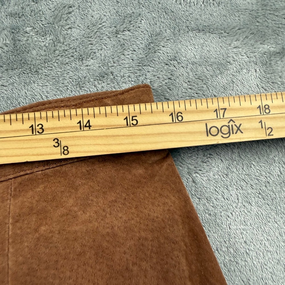 Pelle Studio Suede Skirt Women 14 Brown Good Vintage Midi Pencil Leather - Picture 4 of 5